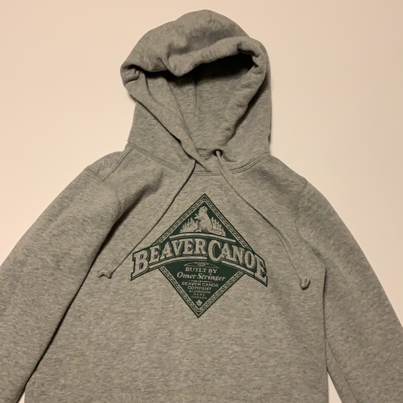 Beaver Canoe Grey Hooded Sweatshirt - Women’s Size Small - Picture 2 of 5